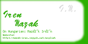 iren mazak business card